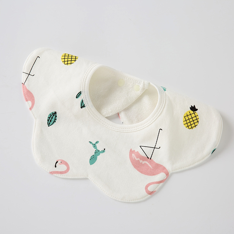 Waterproof Cotton Towel Newborn Snap Button Cartoon Baby Goods Bibs
