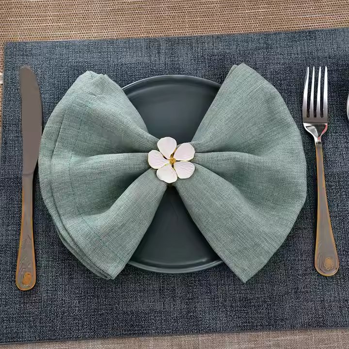 Metal Wedding Decoration Flower Napkin Rings
