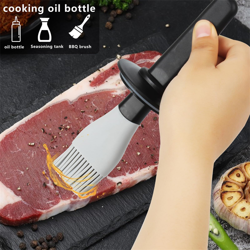 300ml Olive Oil Bottle Kitchen Oil Dispenser Bottle with Silicone Brush