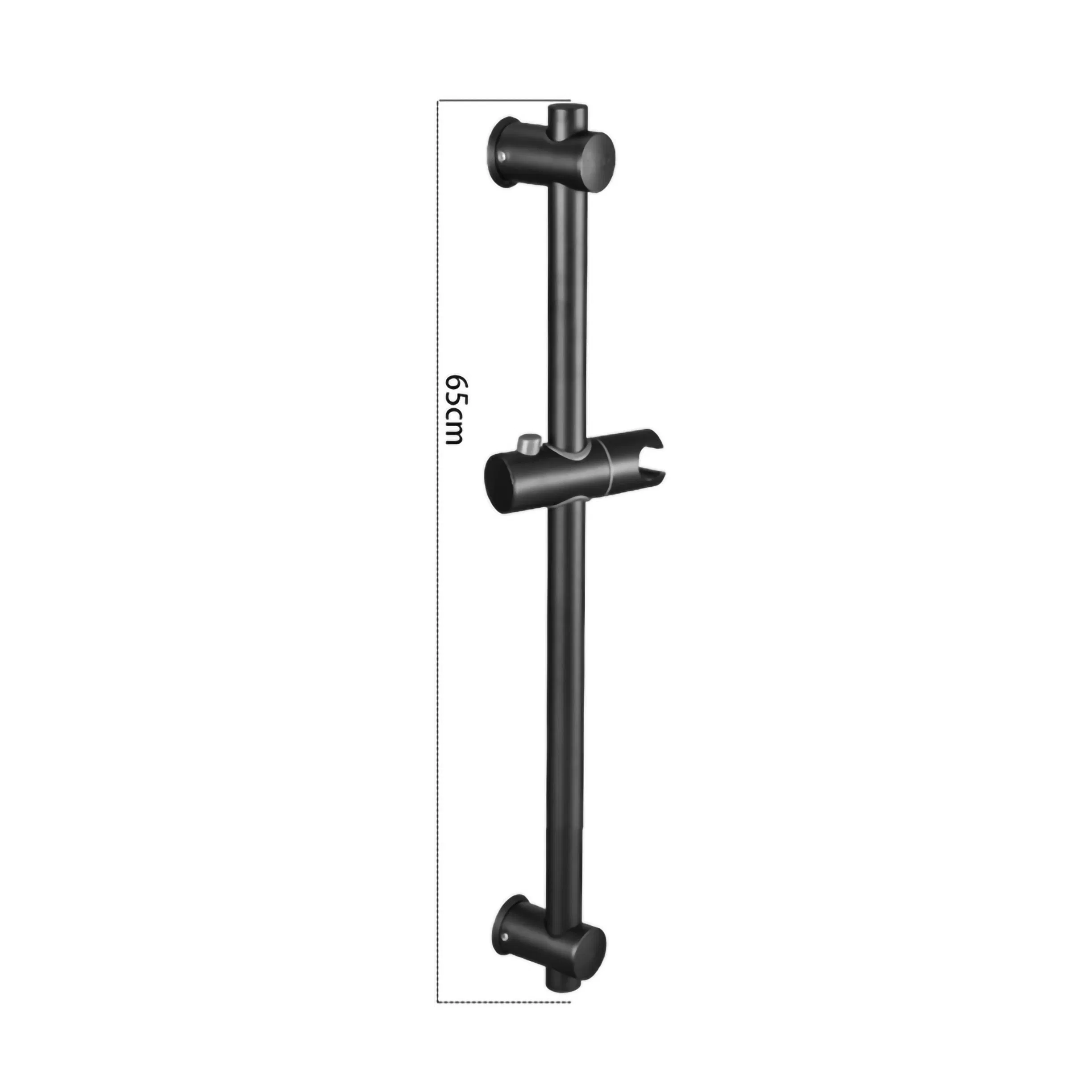 65cm SUS304 Stainless Steel Matte Black Shower Slide Bar, Adjustable Bathroom Shower Riser Rail with Shower Head Holder