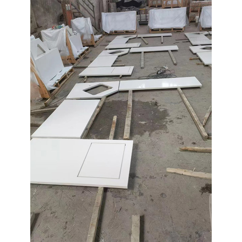 Artificial Stone White Quartz Countertop Customized Design Price