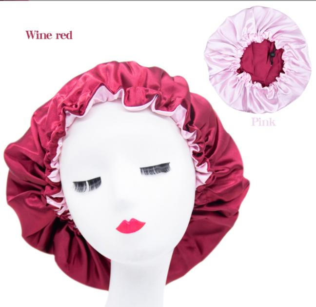 Custom Logo Ladies Elastic Satin Hair Care Shower Cap