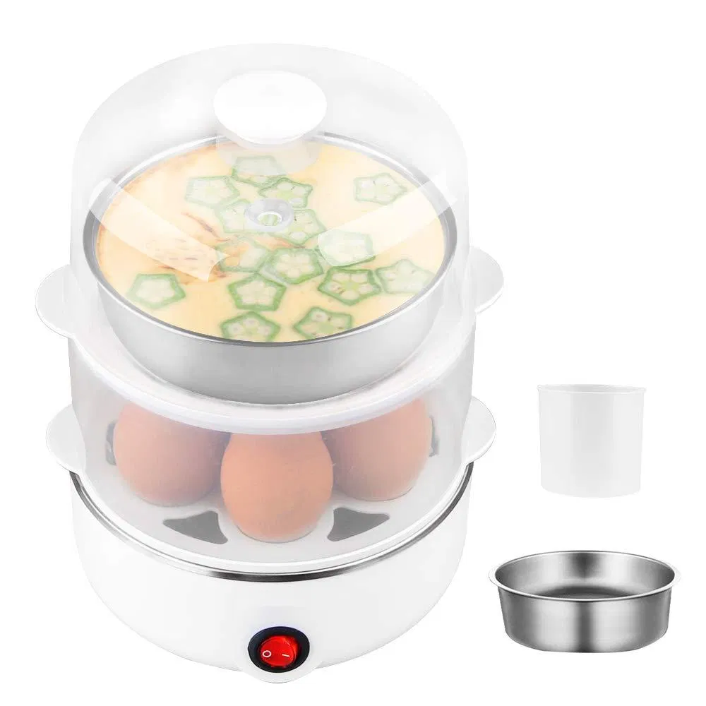 Hard Boiled Electric Rapid 2-Tier Cooker Large 14 Eggs Capacity Egg Boiler