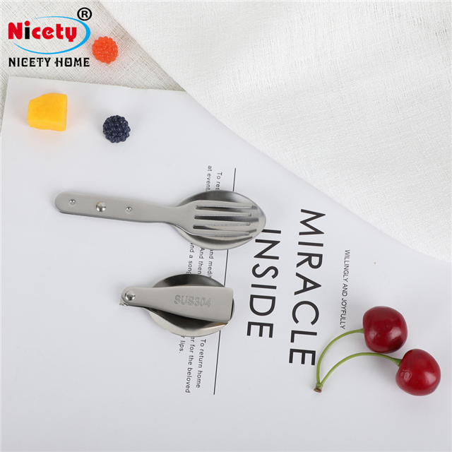 Kitchen Utensil Dinnerware Hand Tool Folding Camping cutlery Set with Fork and Spoon