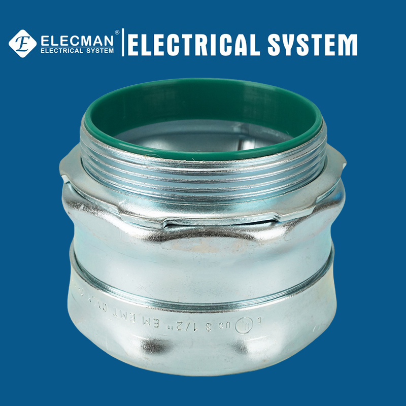 UL Listed Rigid Electrical Metallic Tube Compression Type Insulated Steel EMT Connector