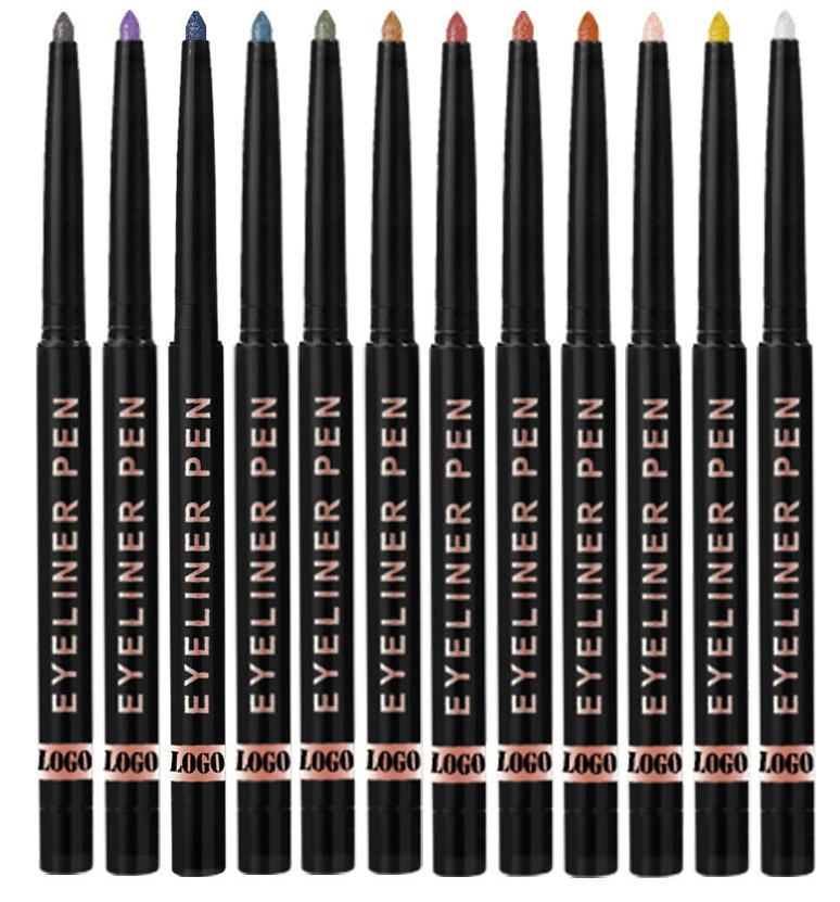 Black Matte Gltter Custom Logo Cream Herbal Waterproof Eyeliner Pencil No-Logo Erasable Long-Lasting for Makeup Wholesale