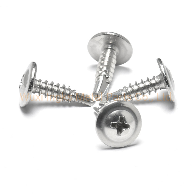 Stainless Steel M4.2 M4.8 #8 #10 Phillips Pan Wafer Head Self Drilling Screws for Sheet Metal