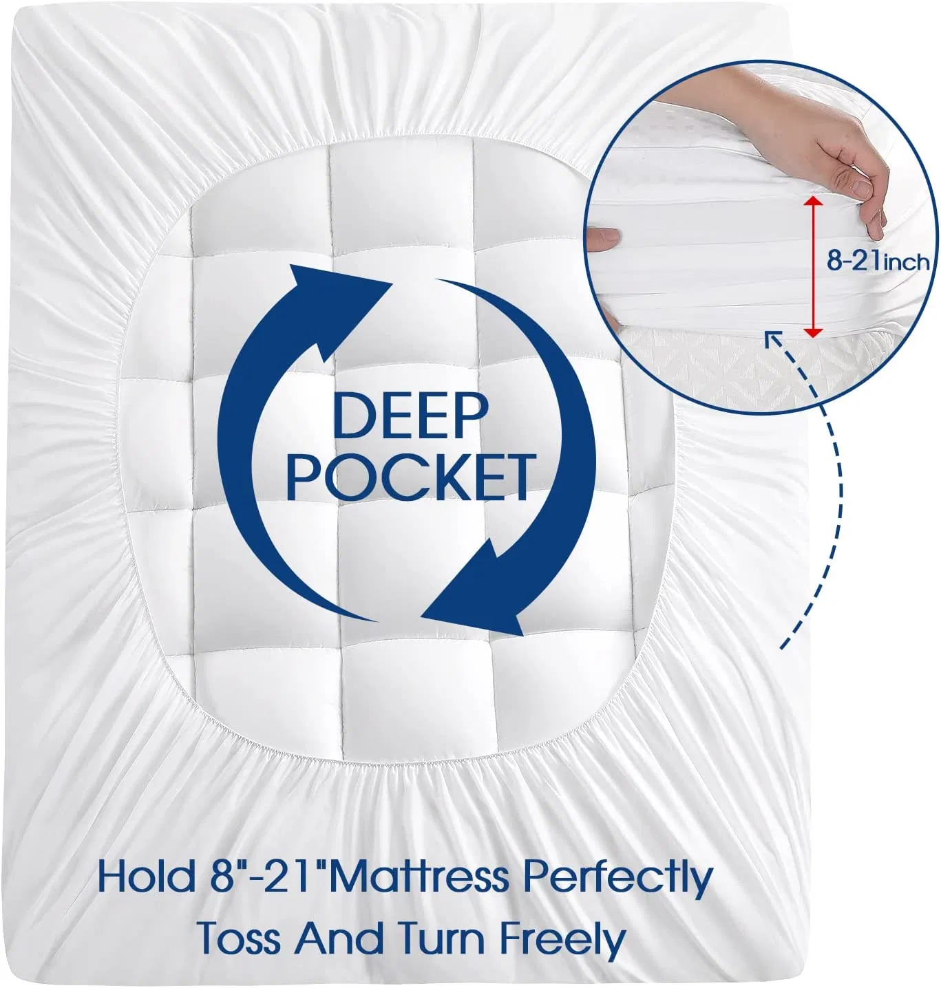100% Cotton Fiber Waterproof Bed Mattress Bedspread Bed Cover Mattress Down Goose Duck Mattress Topper