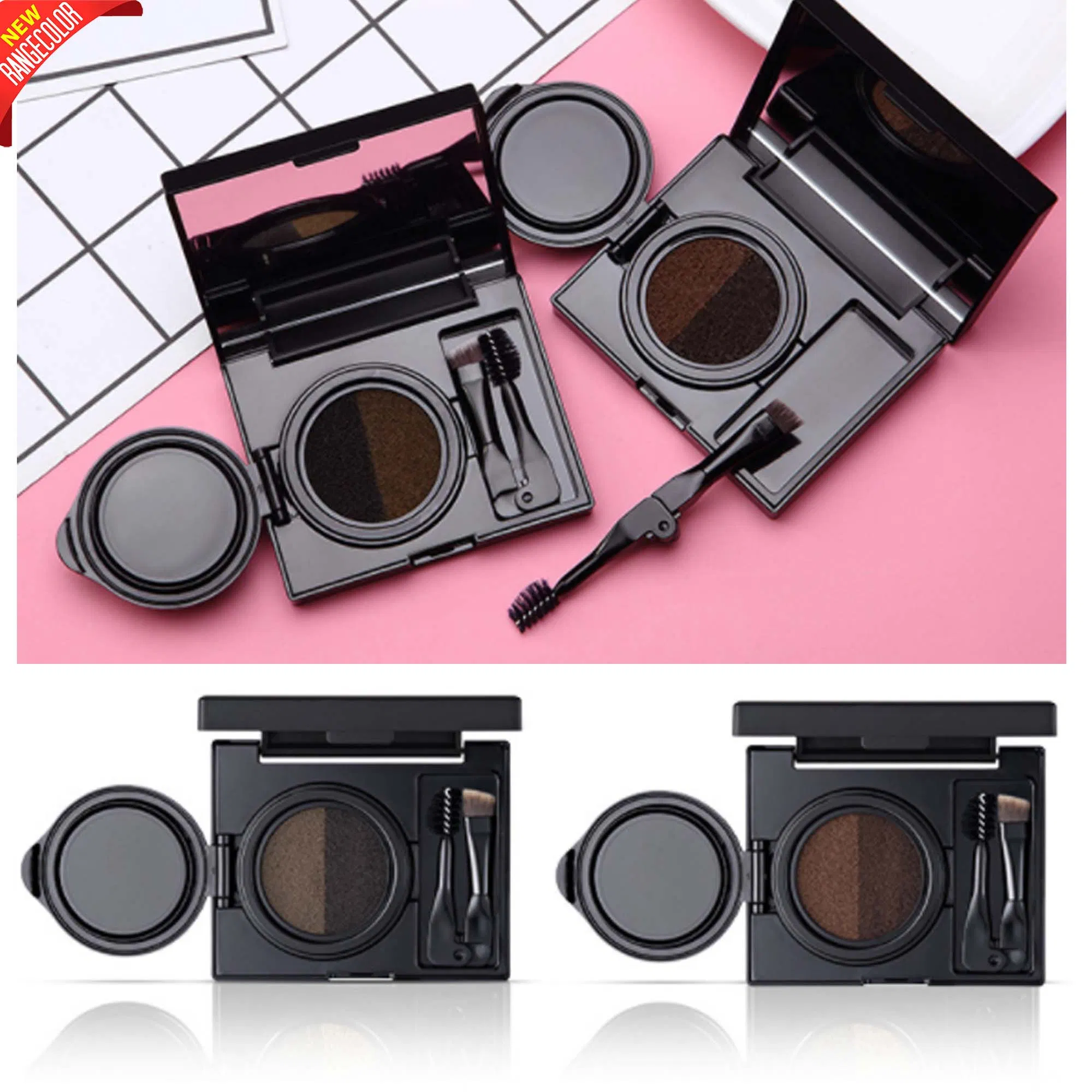 Air Cushion Eyebrow Pomade Gel Private Label, Eyebrow Cream with Double End Brush