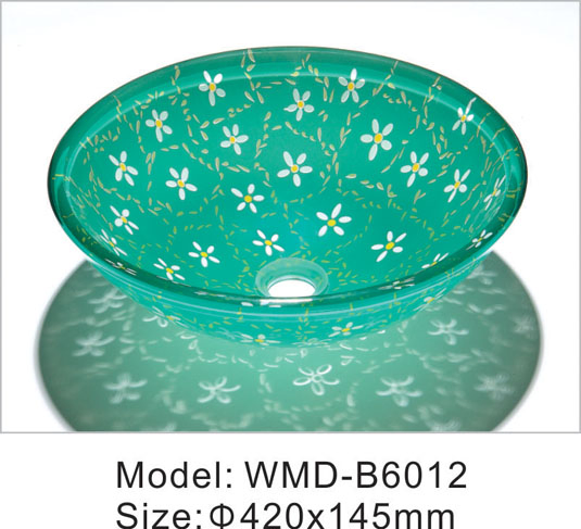 Single Bowl Customized Modern Glass Household Items Beautiful Bathroom Wash Basin