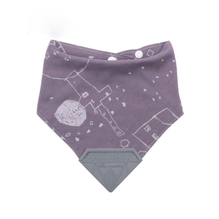 Lovely Custom Cotton Food Grade Silicone Baby Teething Bibs for Kid Toddler