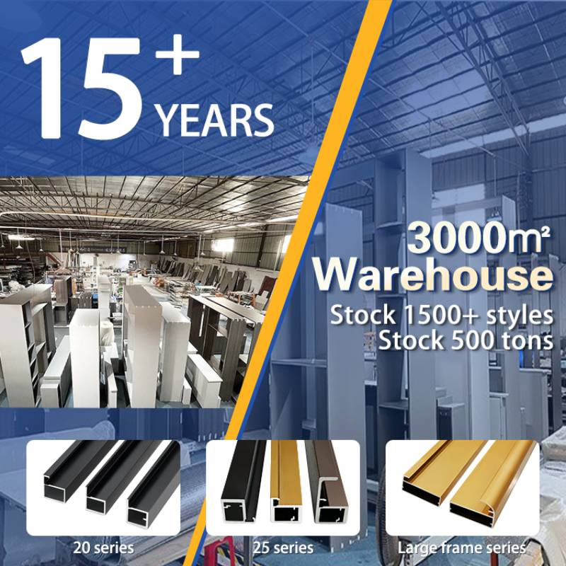Easy Installed Aluminum Extrusion Frame Handle Wardrobe Glass Sliding Door Aluminium Profile