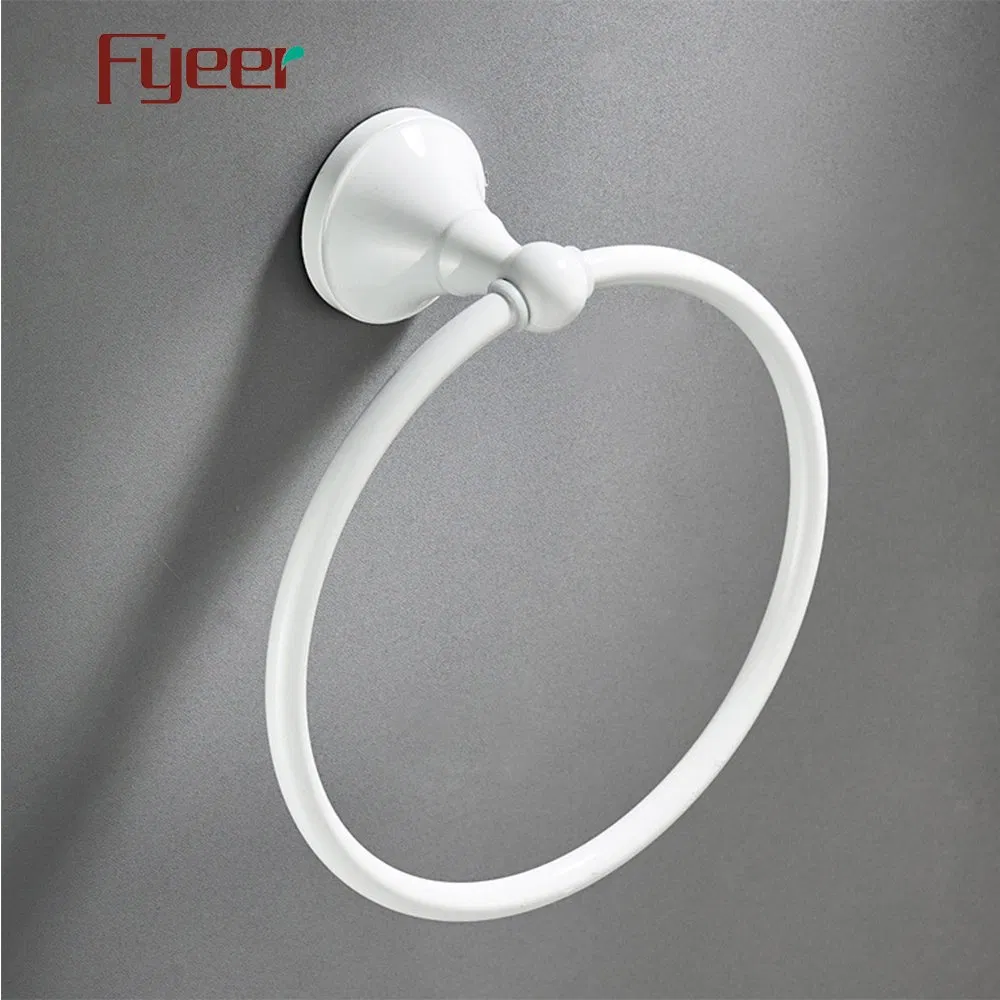 Латунное кольцо для полотенец Fyeer White Brass