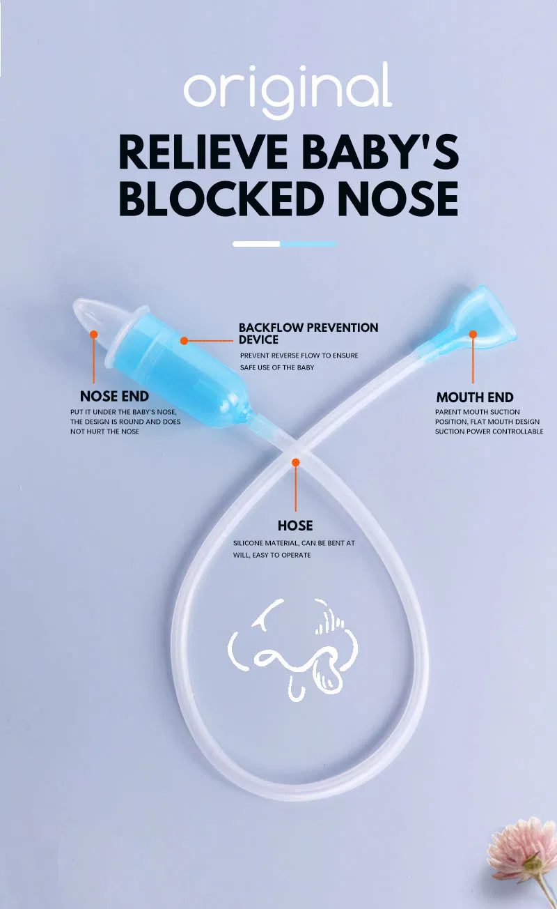 Wholesale Silicone Manual Infant Nose Cleaner Mouth Suction Baby Nasal Aspirator