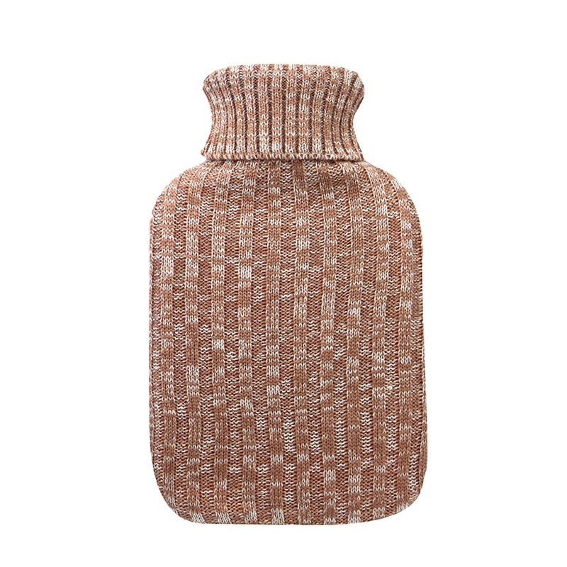 Wholesale Pure Color Polyester Knitted Ribbed Jacquard Cover for Rubber Hot Water Bottle