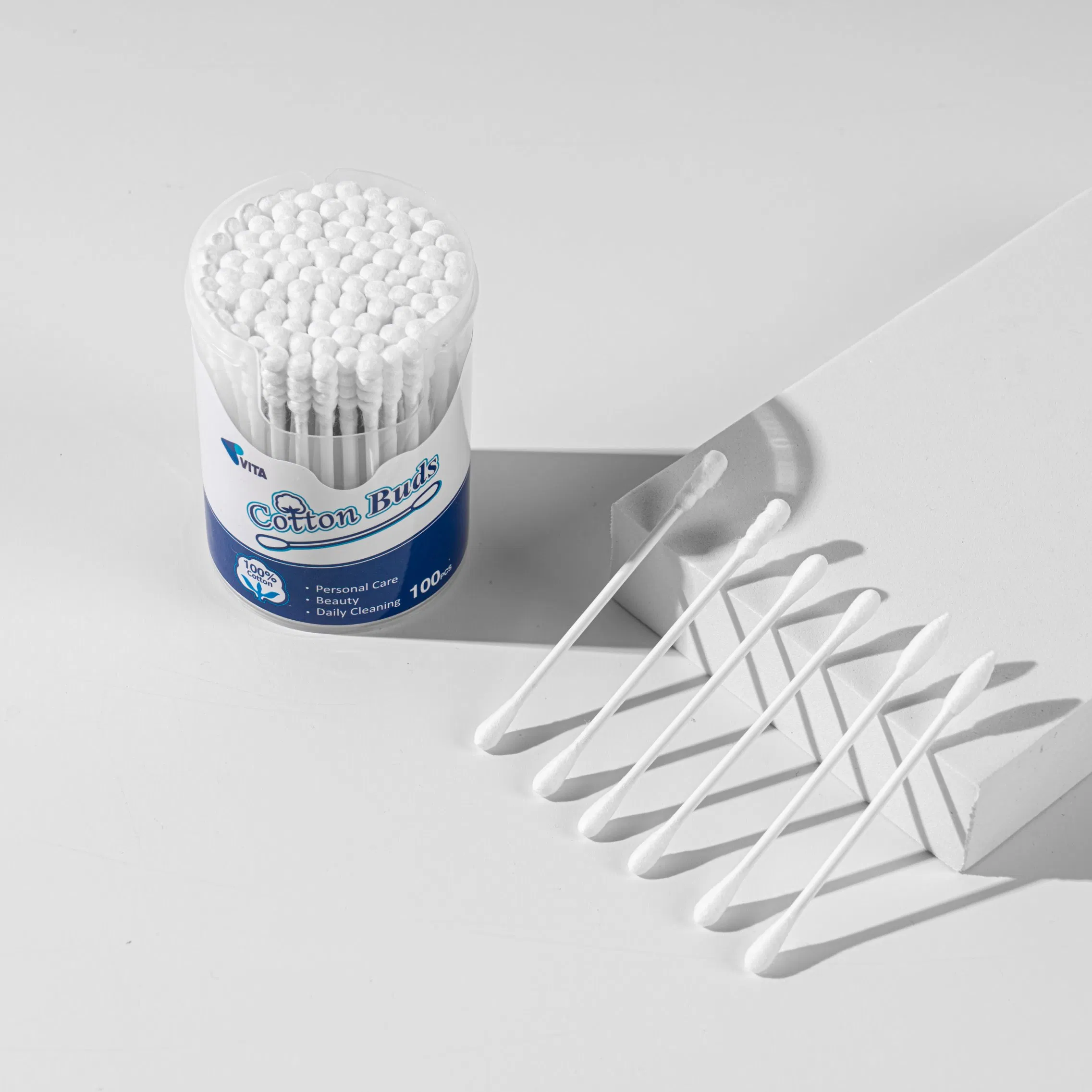 Premium 100 PCS Pure Cotton Swabs for Safe Cleaning
