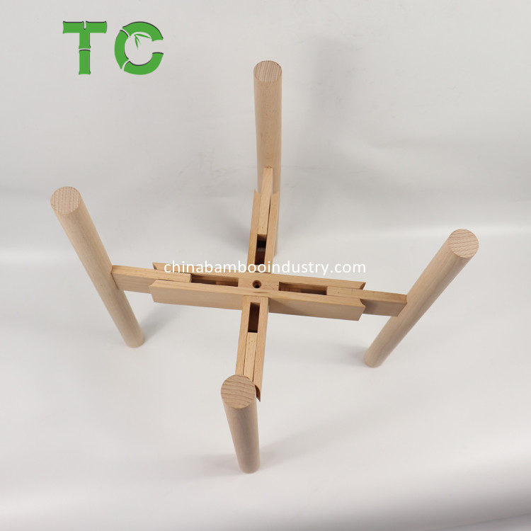 Wholesale Adjustable Wooden Plant Stand Solid Flower Pot Holder Wood Plant Holder