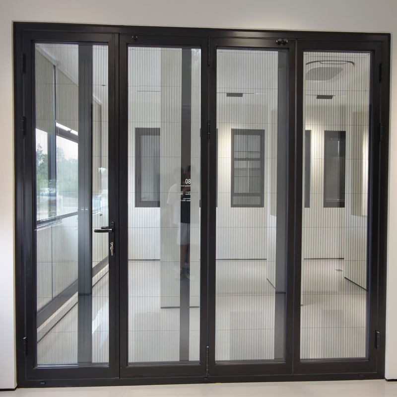 Commercial Aluminum Outside Harmonica Doors Accordion Glass Inside Bifold Folding Bi-Fold Doors