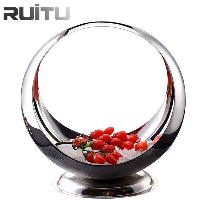 Arabic Table Decorative Round Luxury Modern Serving Hotel Buffet Catering Food Display Holder Bowls Silver Metal Stainless Steel Hammered Fruit Salad Bowl