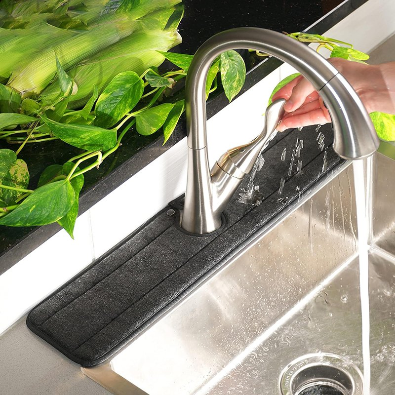 Esun Thicken Sponge Microfiber Faucet Absorbent Mat for Home Use Microfiber Drain Pad Absorbent Drying Pad