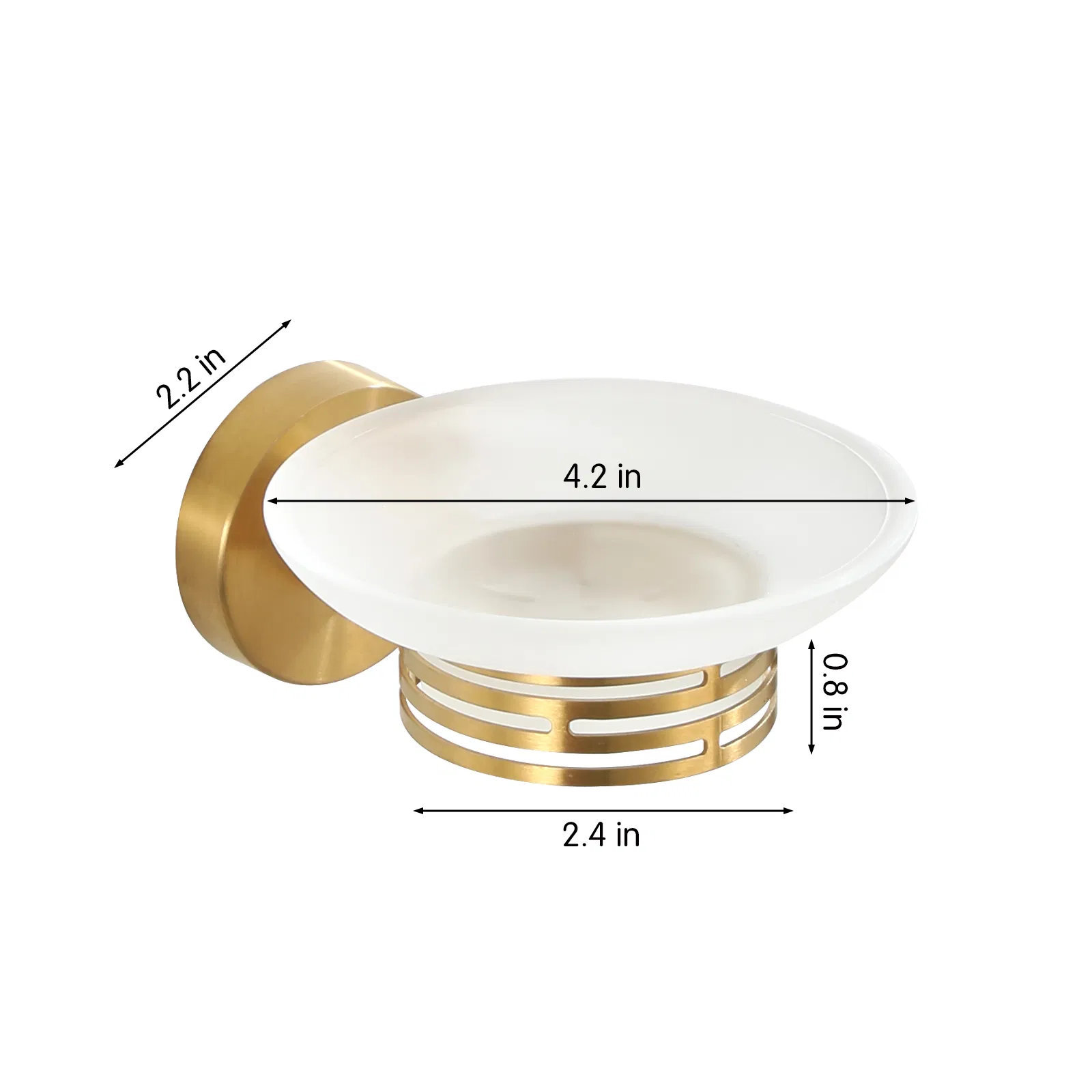 304 Stainless Steel Gold Finish Wall-Mounted Soap Dish Holder Rust-Proof Bathroom Accessory