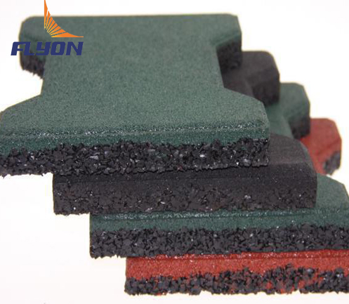 2023 Anti-UV Rubber Tiles Rubber Floor Tile Green/Red Dog-Bone EPDM Granules