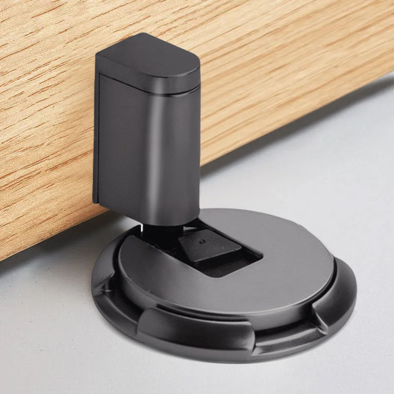 Reliable Brush Nickel Magnetic Door Stopper for Under-Wall Installation, Offering Excellent Draft Reduction and Floor Defense