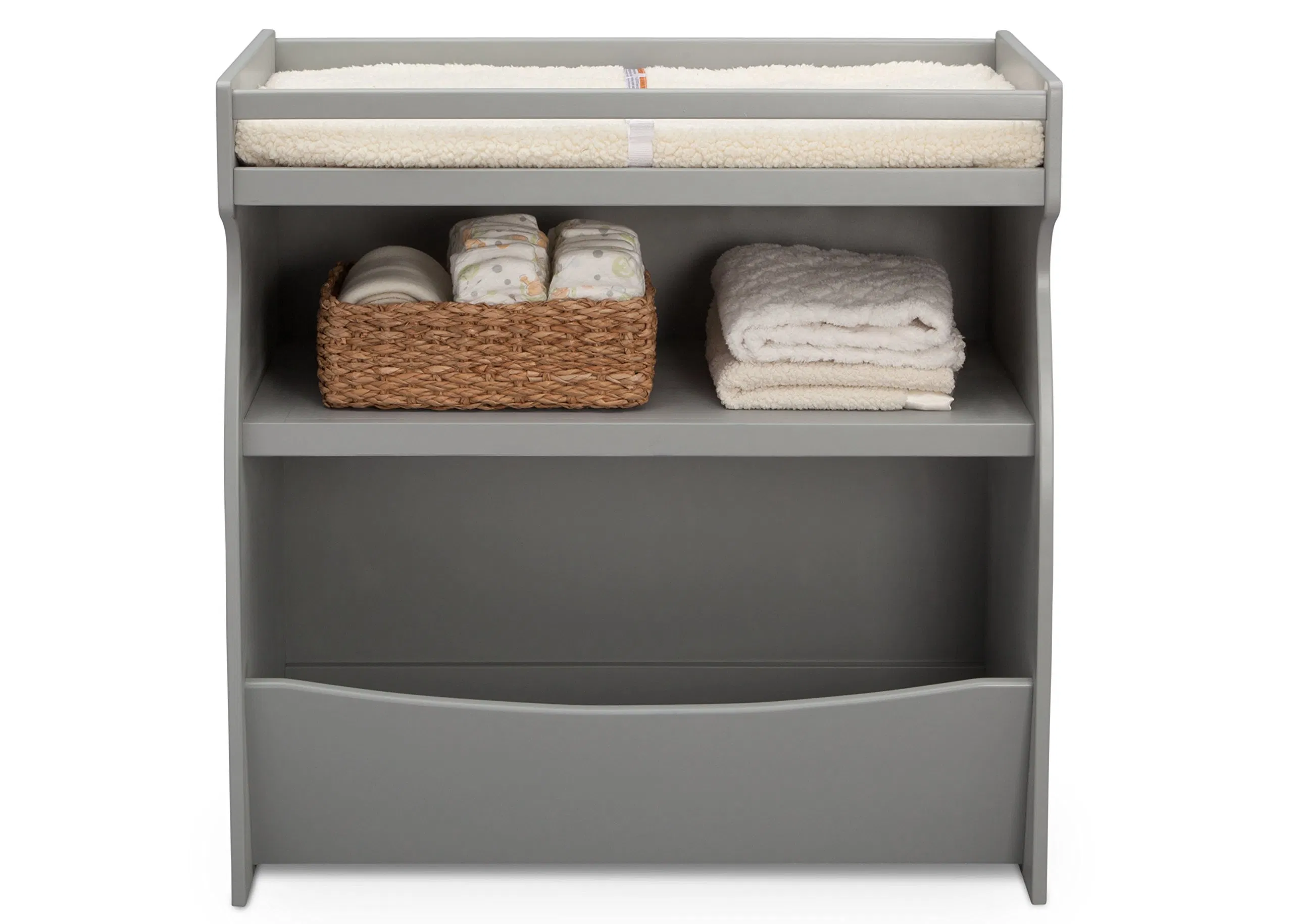 2-in-1 Changing Table Storage Unit Grey Changing Pad