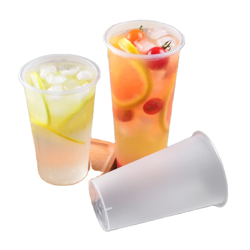 Manufacture 500ml Disposable PP Frosted Injection Cups with Lid for Cold Hot Drink Beverage Milktea