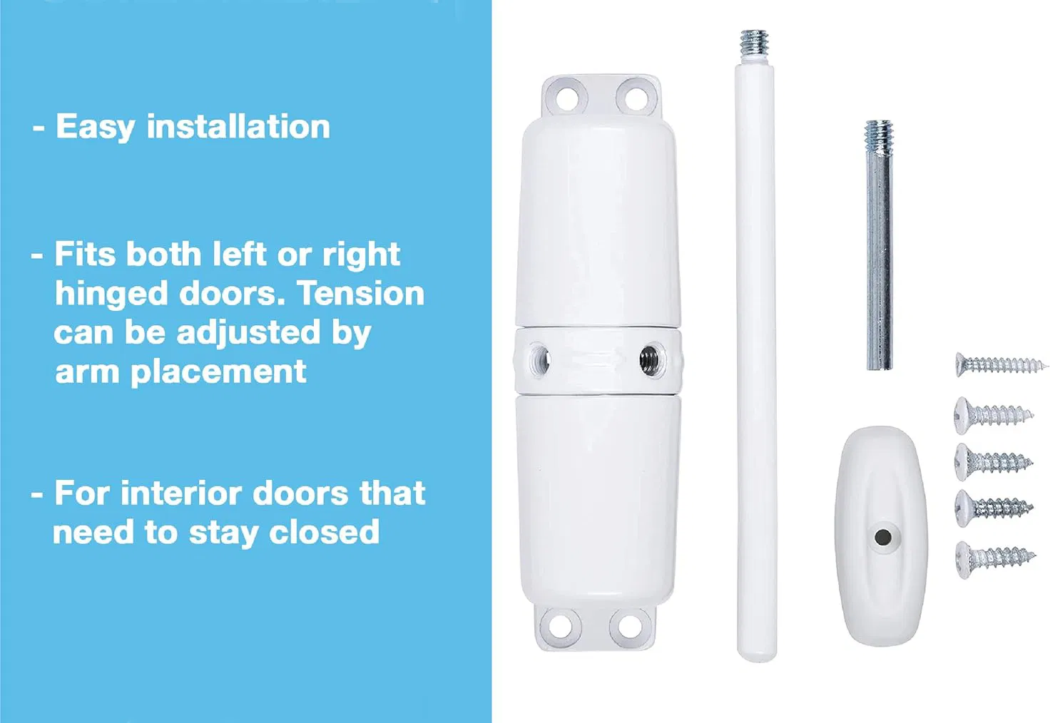 Safety Spring Door Closers, Adjustable Closing Door Hinge, Automatic Stopper Fire Rated, to Convert Hinged Doors to Self Closing Closer