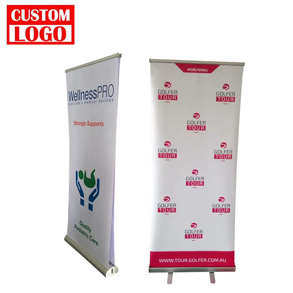 Outdoor Display Roll up Banner Rack Banner Printing Aluminum Display Stand