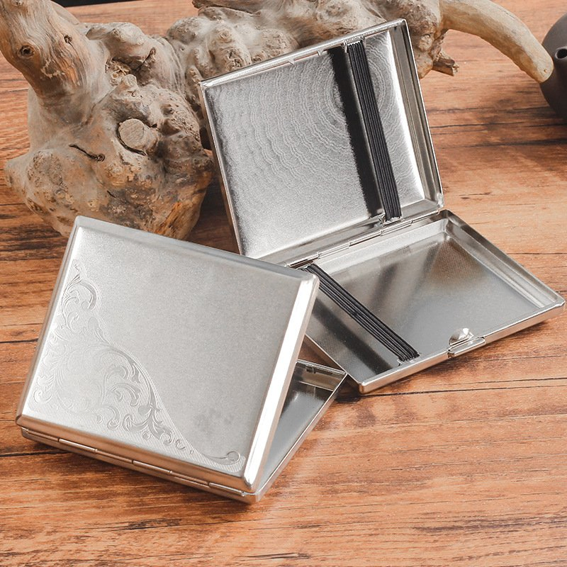 Ea532 Custom Stainless Steel Case Thin Diamond Print Luxury Slim Silver Small Fashion Box Woman Smoking Waterproof Vintage Metal Cigarette Cases