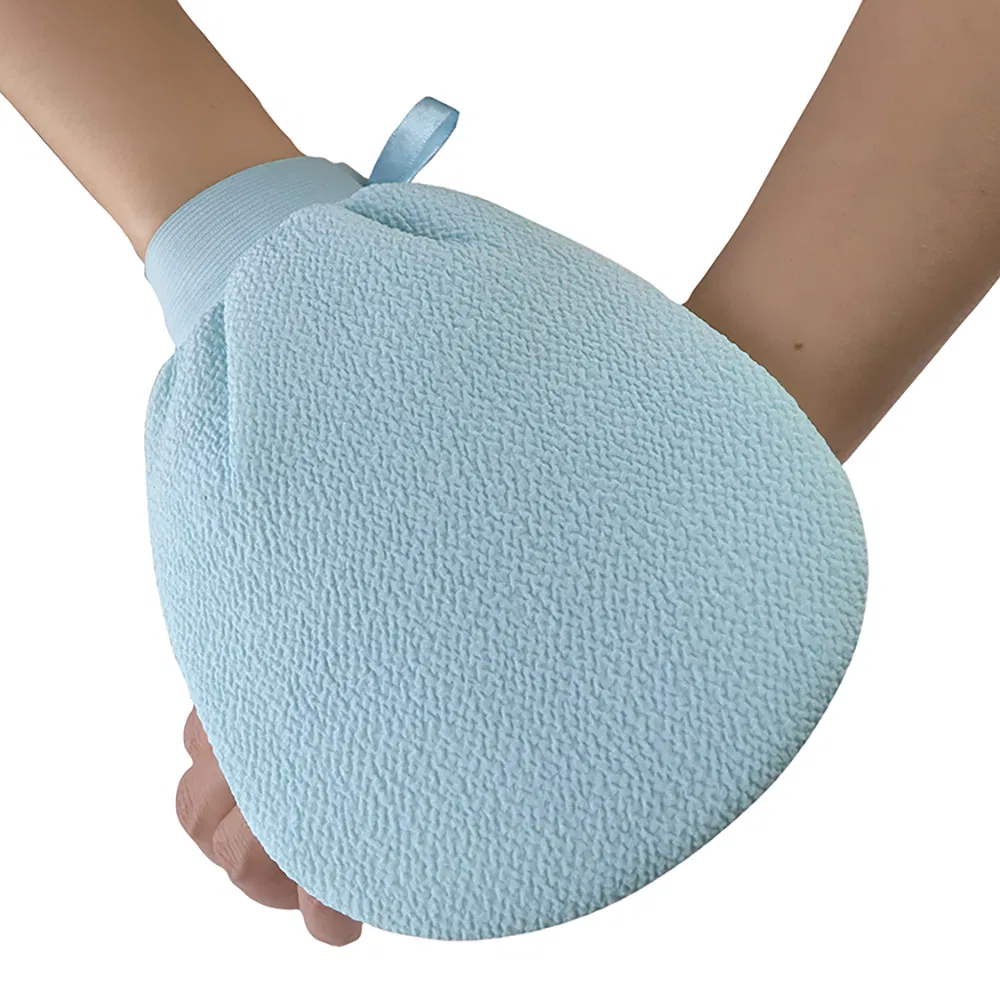 Quickly Delivery Eco-Friendly Body Scrub Remove Dead Skin Blue Exfoliating Glove Mitt with Custom Logo