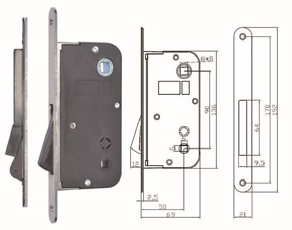 Sliding Door Using Stainless Steel Hook Lock