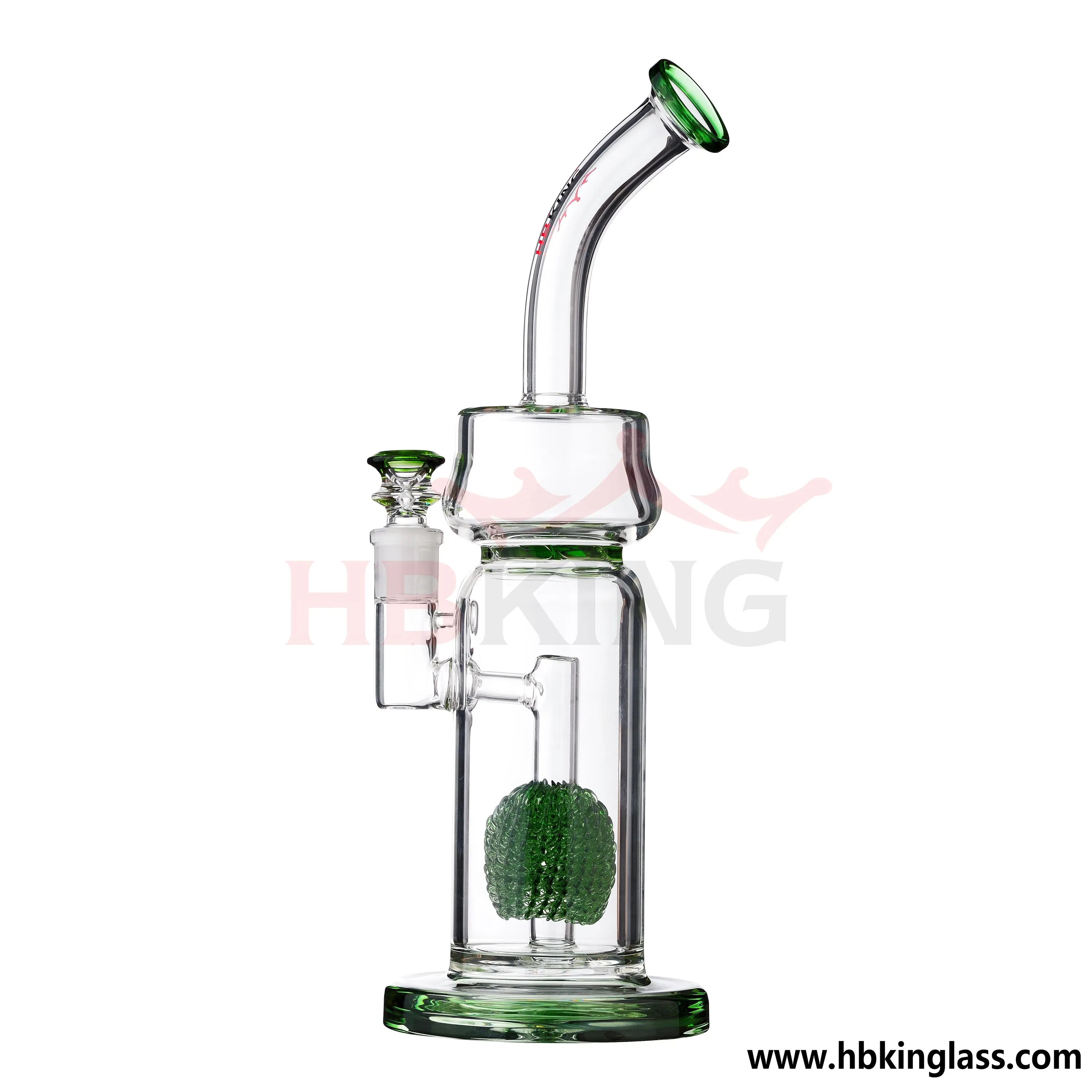 Hbking 16" Double Spinning Splashguard Female Banger Honeycomb Glass Water Pipe in Stock