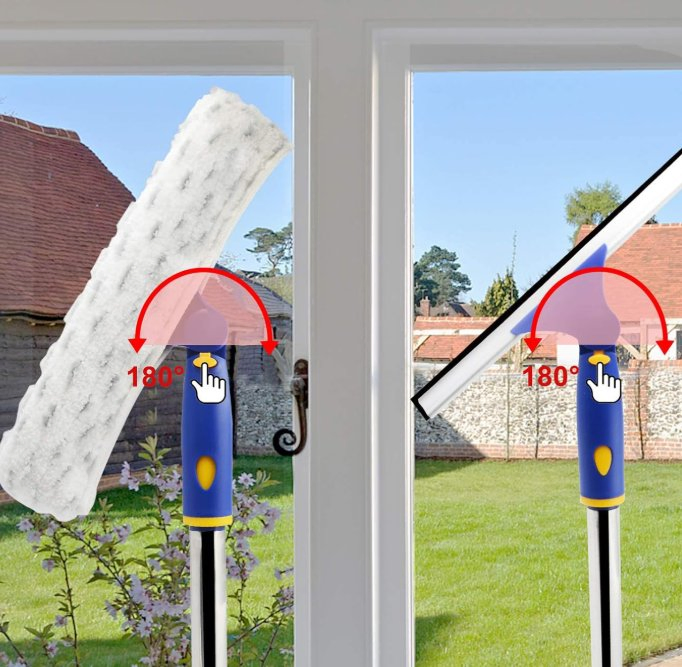 Скребок-щетка для окон с мягкой ручкой и распылителем