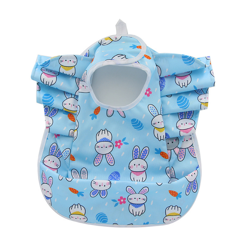 New Baby Bib with Lace, Polyester Waterproof Bib and Food Bag