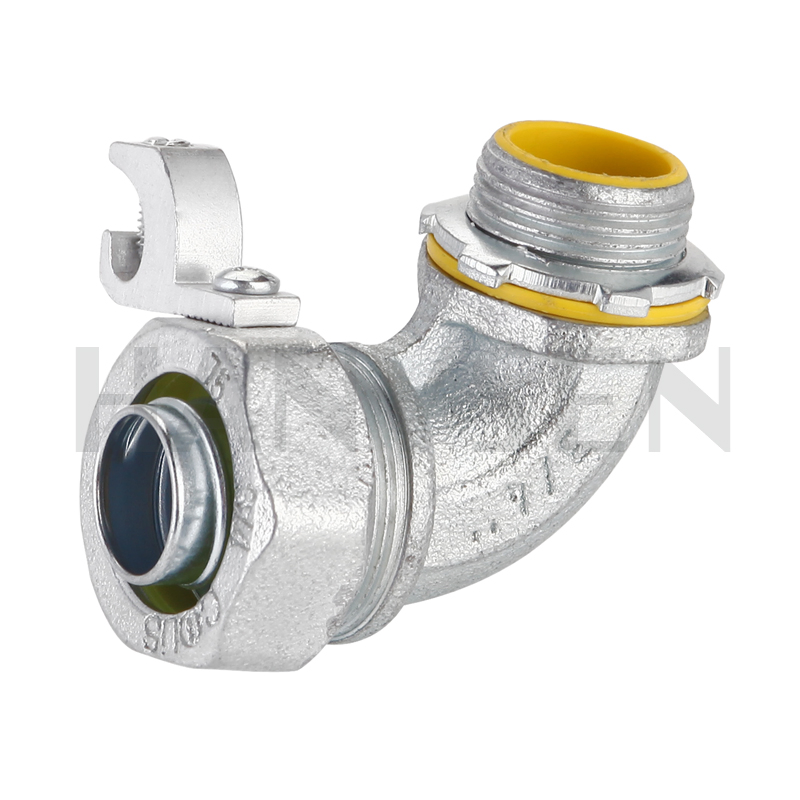 UL Malleable Iron Liquid Tight Flex Connector Straight Type with Grounding Lug