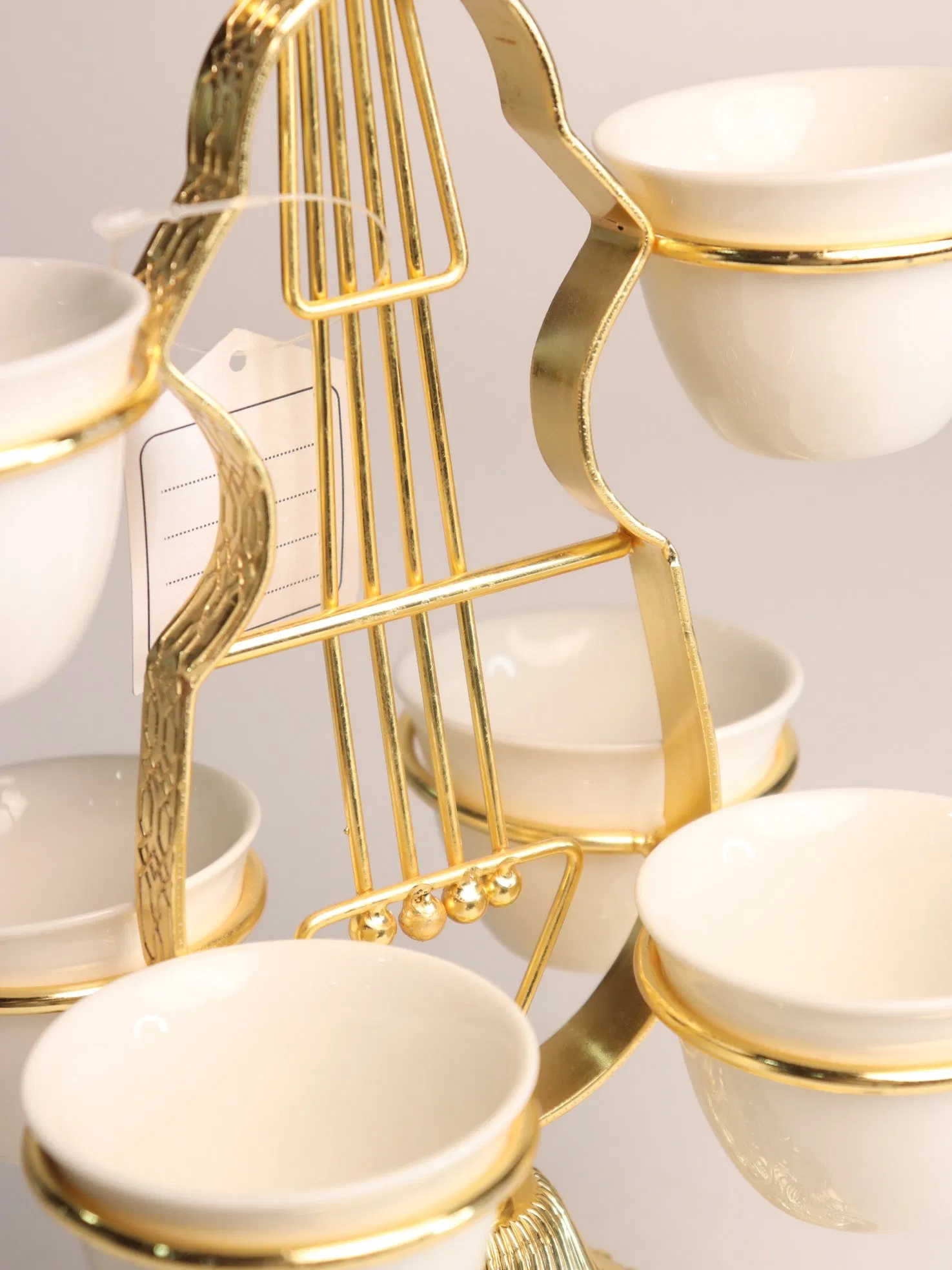 New High-End Gold-Plated Iron Strip with 6 Ceramic Cups