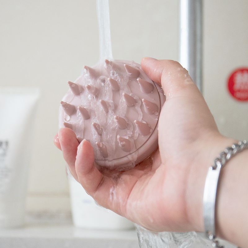 Silicone Flow Hair Brush Round Custom Logo Hair Scrub Scalp Massager Silicone Shampoo Wash Brush