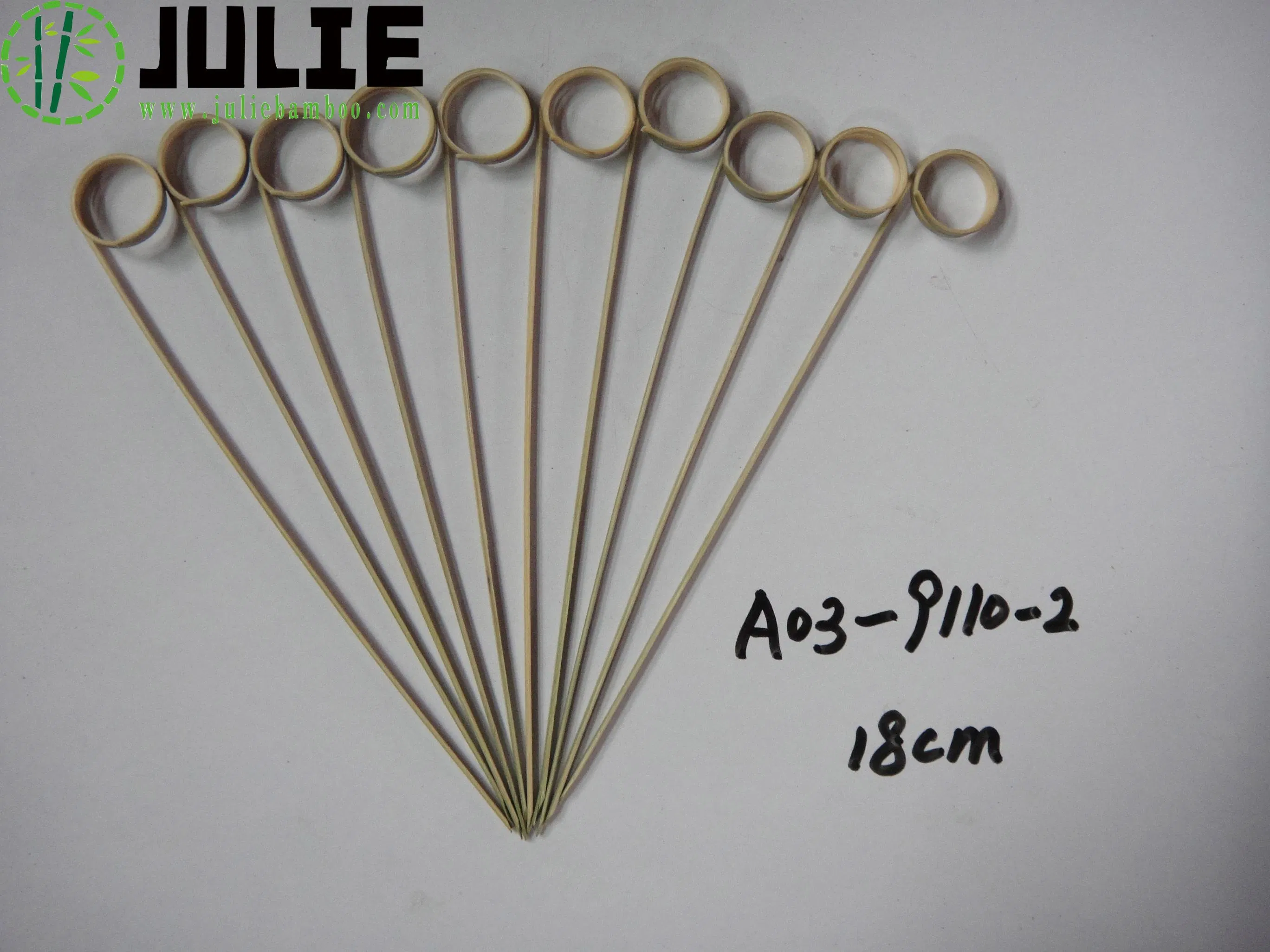 Food-Contacting Grade Hygienic Natural Bamboo Loop Skewer Bamboo Skewers