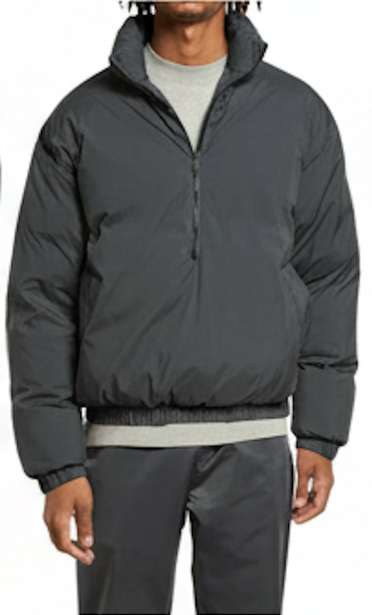 High Quality Winter Mens Down Jackets Beige 1/4 Zipper Pullover Padded Quilted Anorak Oversize Man Puffer Jacket