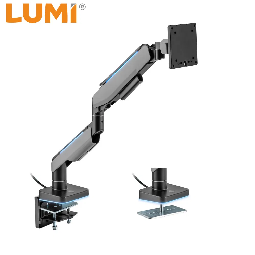 Кронштейн для монитора с RGB подсветкой и газовой пружиной