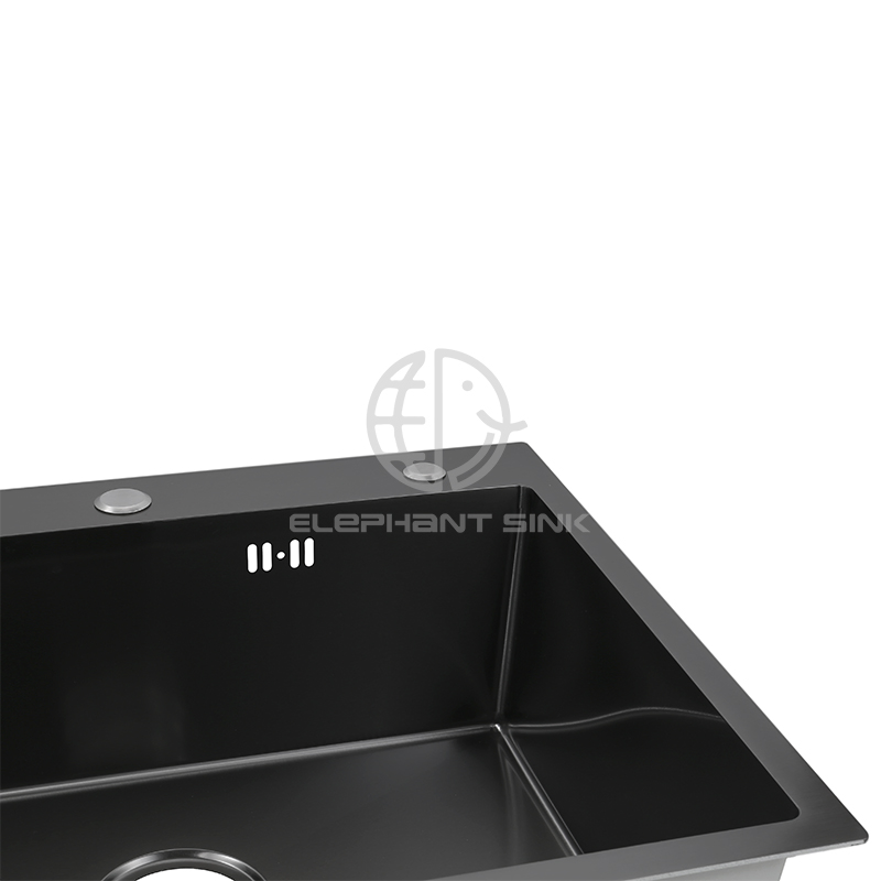 Modern 8050 Black Stainless Steel Sink with Round Drain Hole