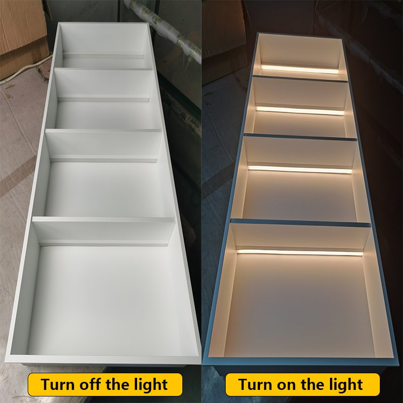 Customized Stainless Steel PVD Gold Recessed Shelf with Light Bathroom Shower Niche