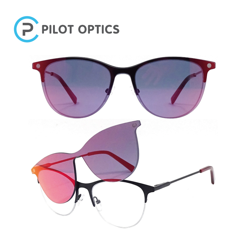 Pilot Optics Fashion Custom Logo Clip on Frames Metal Tempered Optical Frames