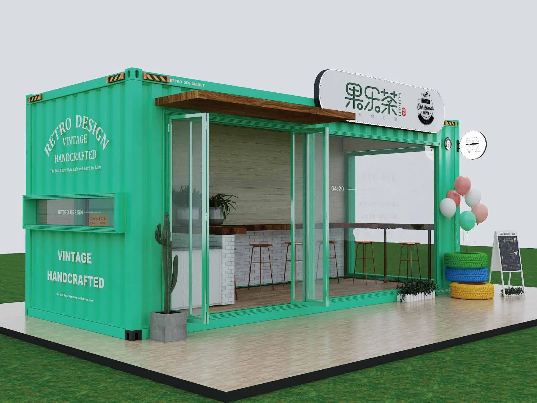 Luxury Z Type Folding Modern Prefabricated Houses Homes Ready to Live Mobile Container Coffee Maker Container