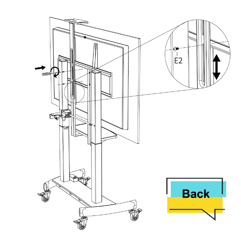 New Electric Motorized TV Lift Most 55-86 Inch Flat Panel LED Stand Design Compact Electric Motorized LCD Classroom Teaching Stand with Remote Control Wholesale
