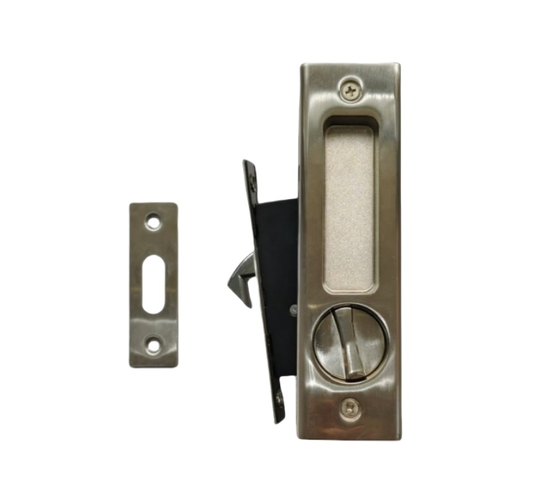 Sliding Bathroom Door Hook Lock Cupboard Hidden Concealed Door Steel Lock Set with Key for Wooden Aluminium Glass Cabinet Door