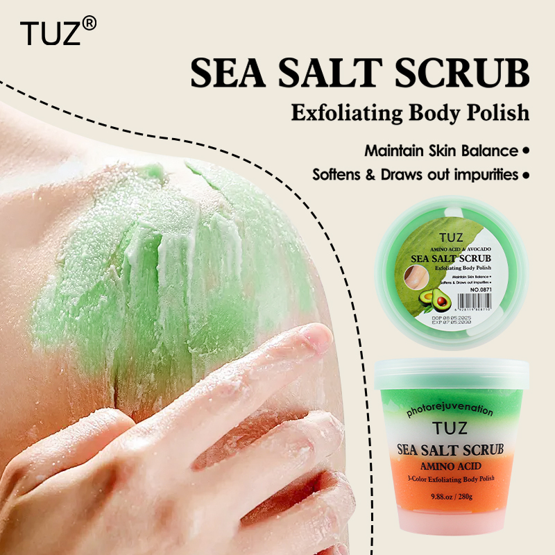 6 Styles 280g Amino Acid 3-Color Sea Salt Scrub